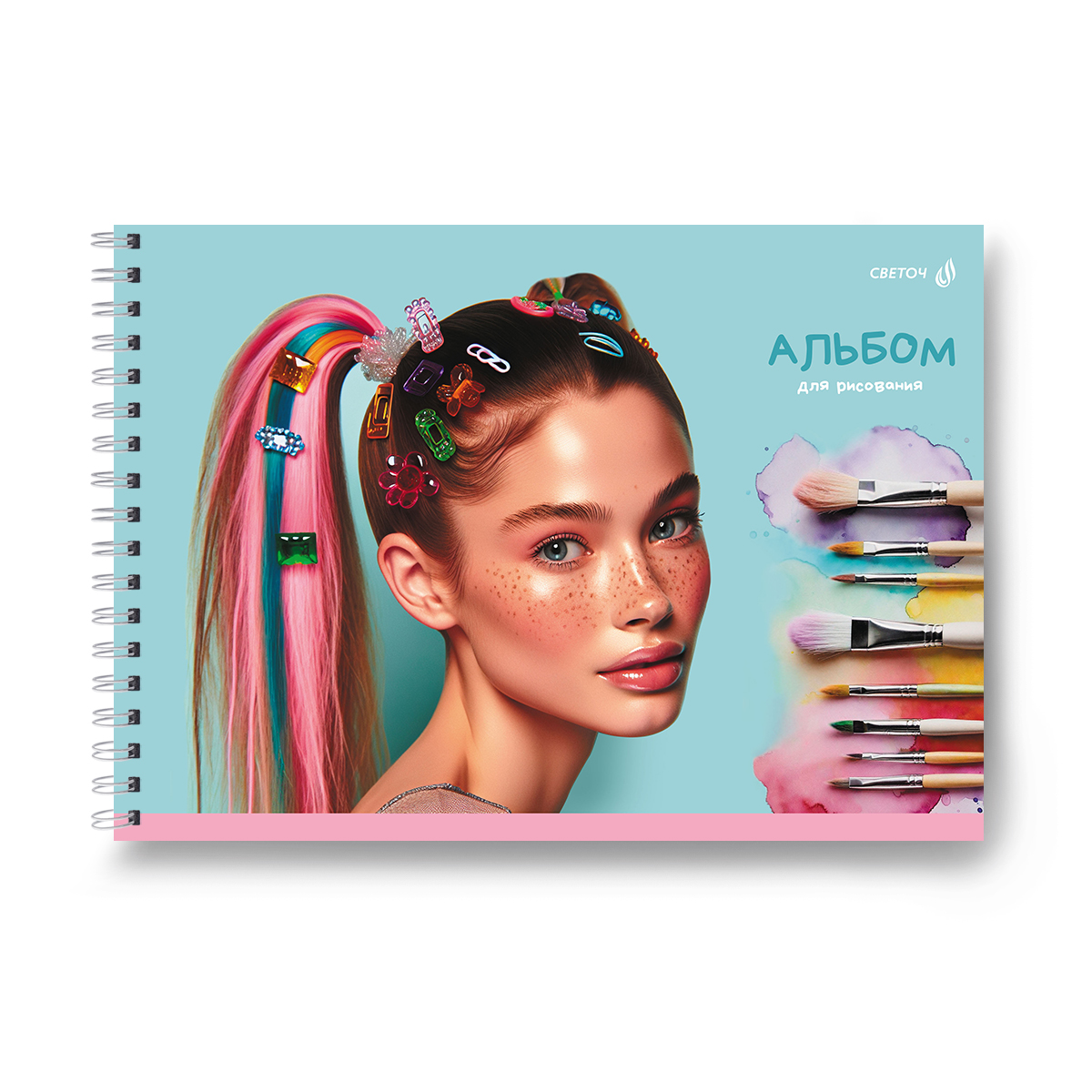 Миниатюра товара Альбом 40л пруж Люблю розовое. 6