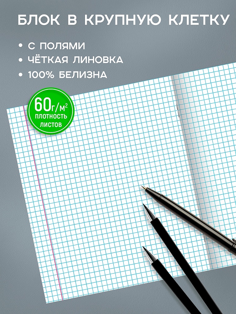 Миниатюра товара Тетрадь 12л крупная клетка Классика-2 3