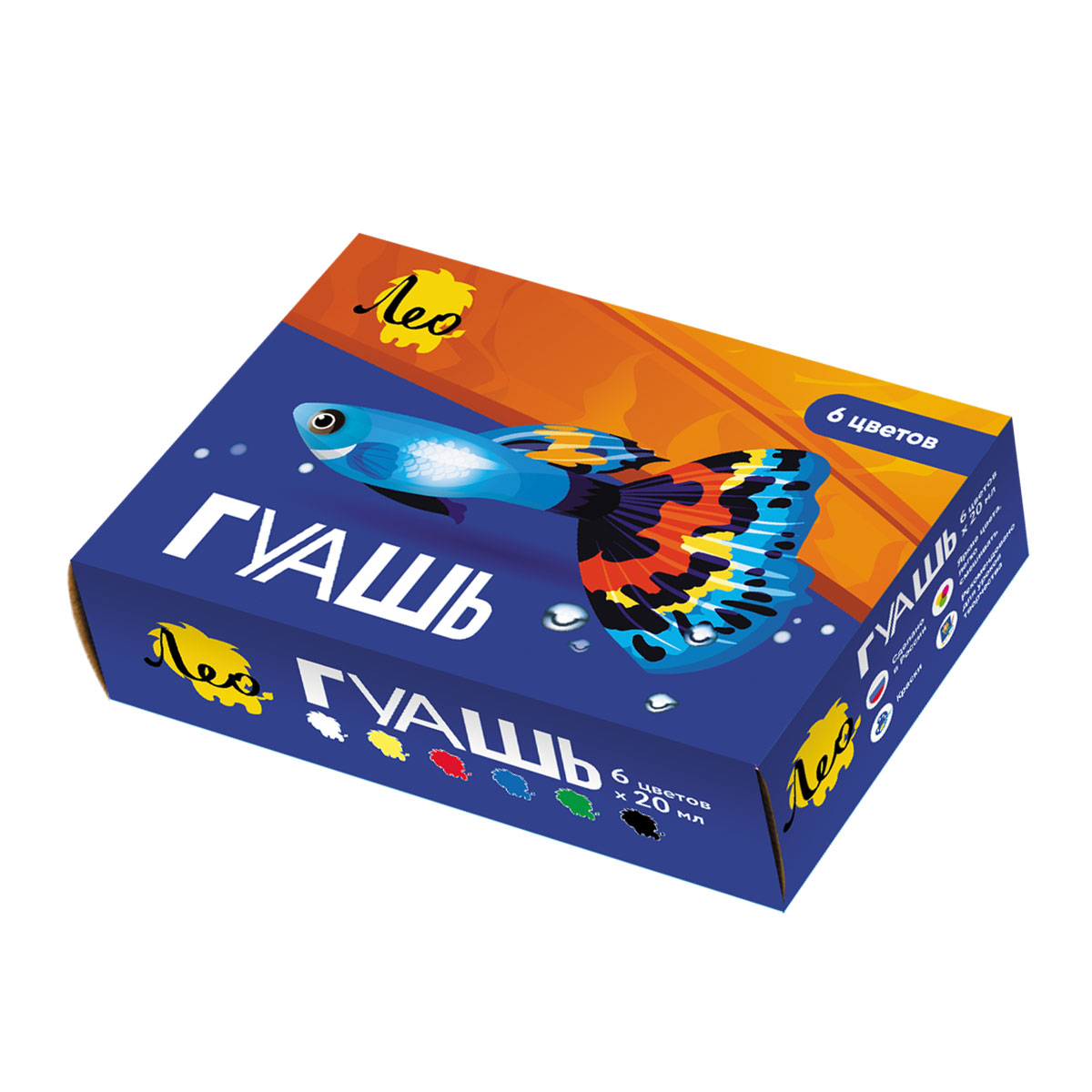 Гуашь Лео Ярко 6цв