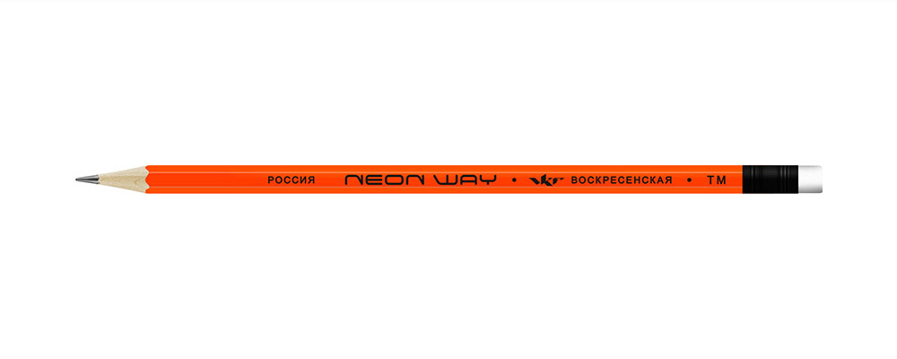 Миниатюра товара Карандаш  Neon way с ластиком ТМ 1-1543 4