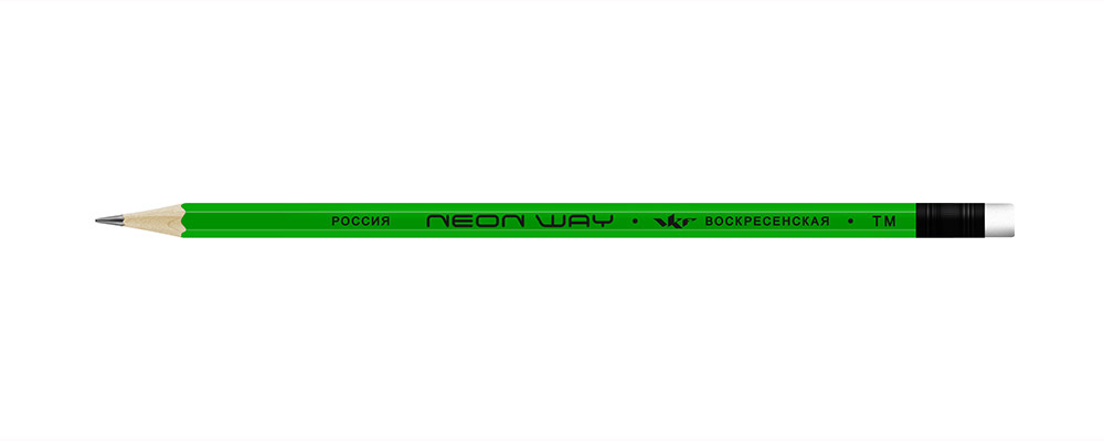 Миниатюра товара Карандаш  Neon way с ластиком ТМ 1-1543 3
