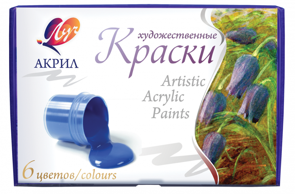 Краски акриловые 6цв 25мл Неон Остров сокровищ.