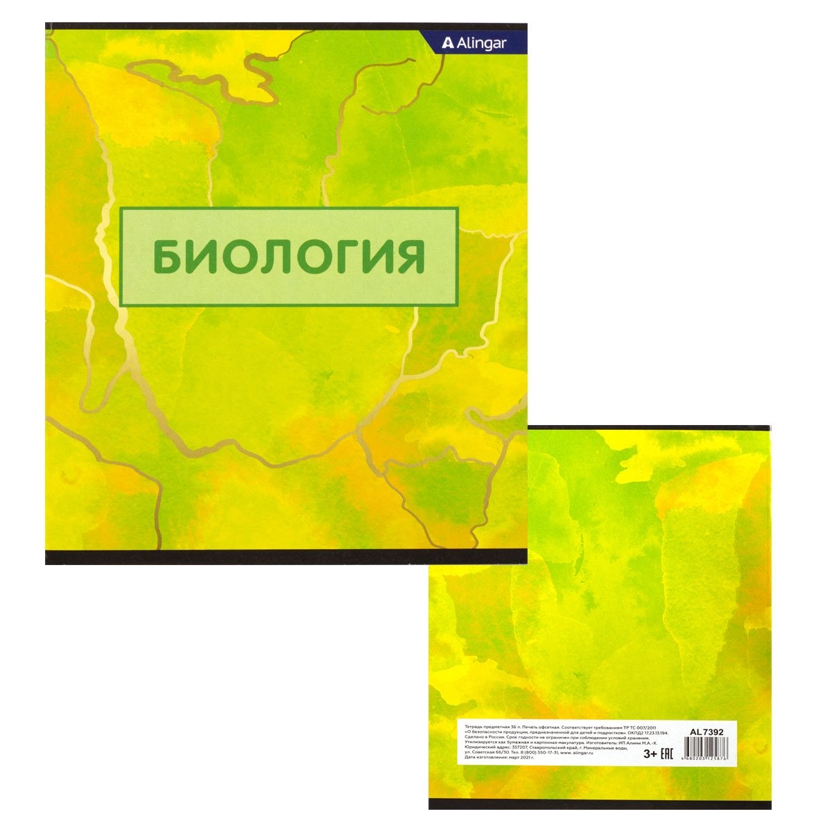 Миниатюра товара Предметные тетр 36л Комплект 10шт AL 7392 7