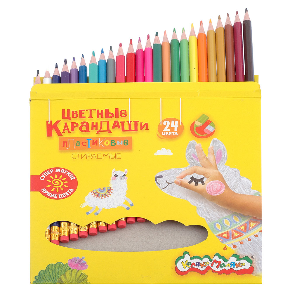 Миниатюра товара Цв карандаш 24 цв стираемый Каляка Маляка 3