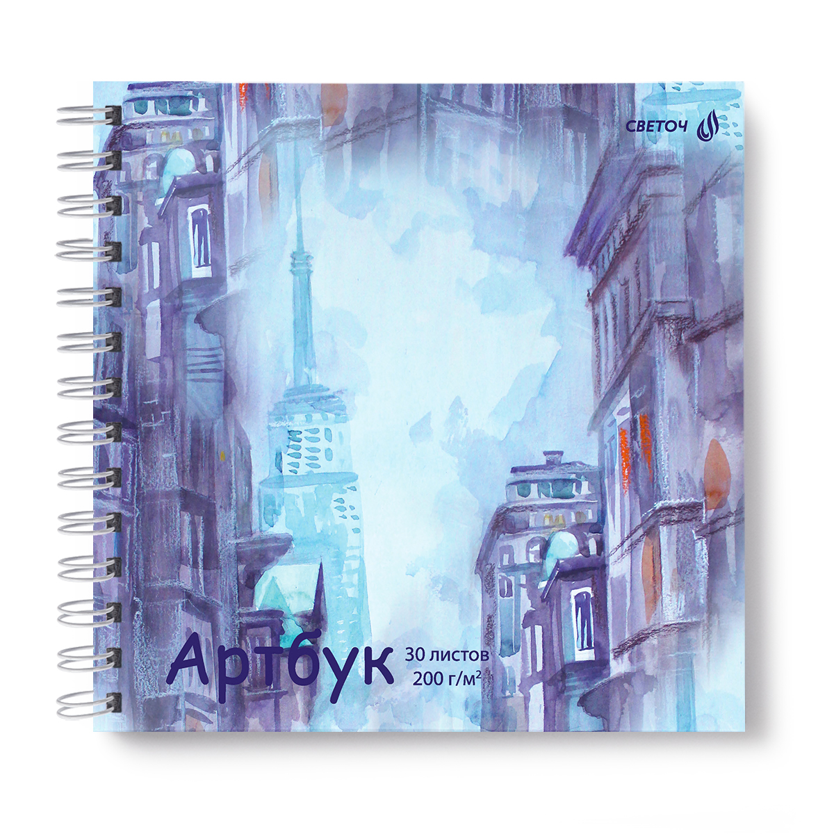 Скетчбук 30л пруж 200гр Тайны улиц.