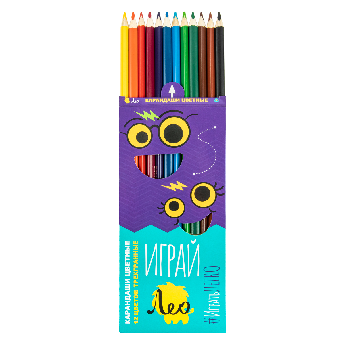 Цв.кар Лео играй 12цв 3-х гран LGCP-12
