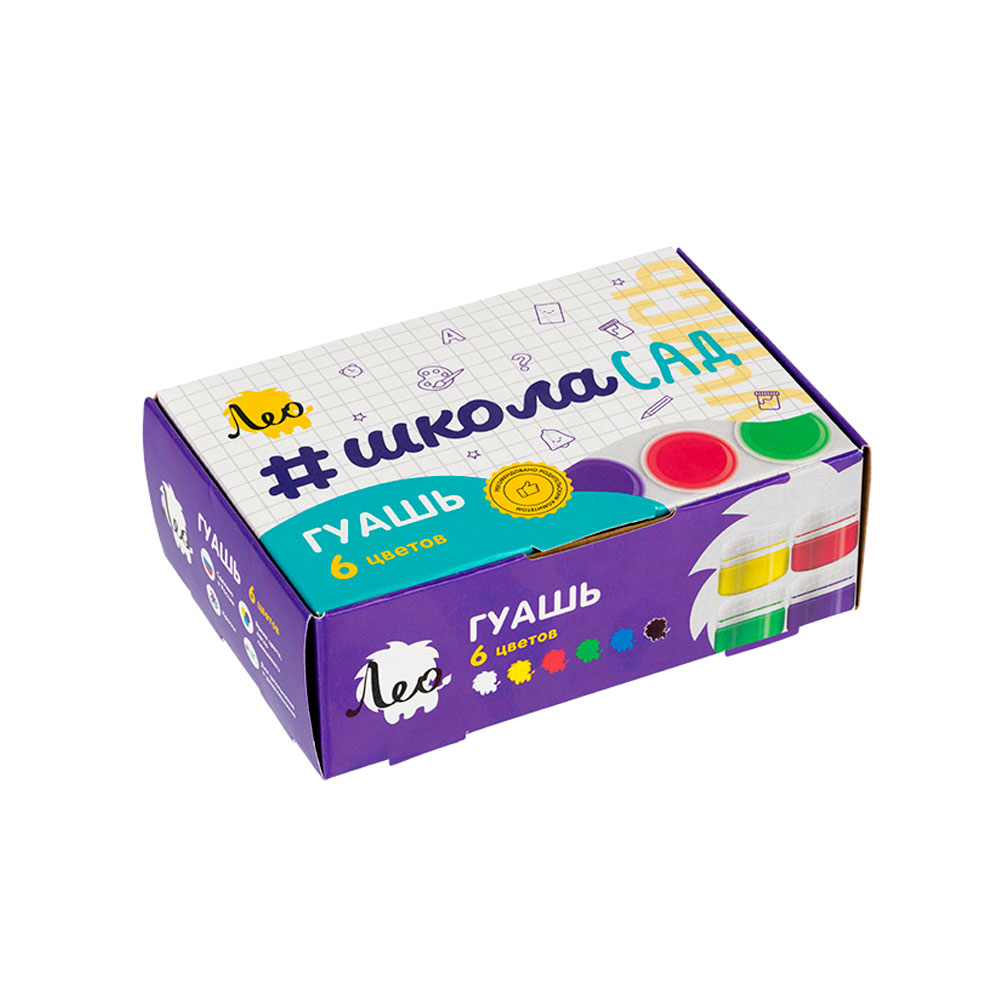 Гуашь 6цв Лео Шк сад LG-0106 