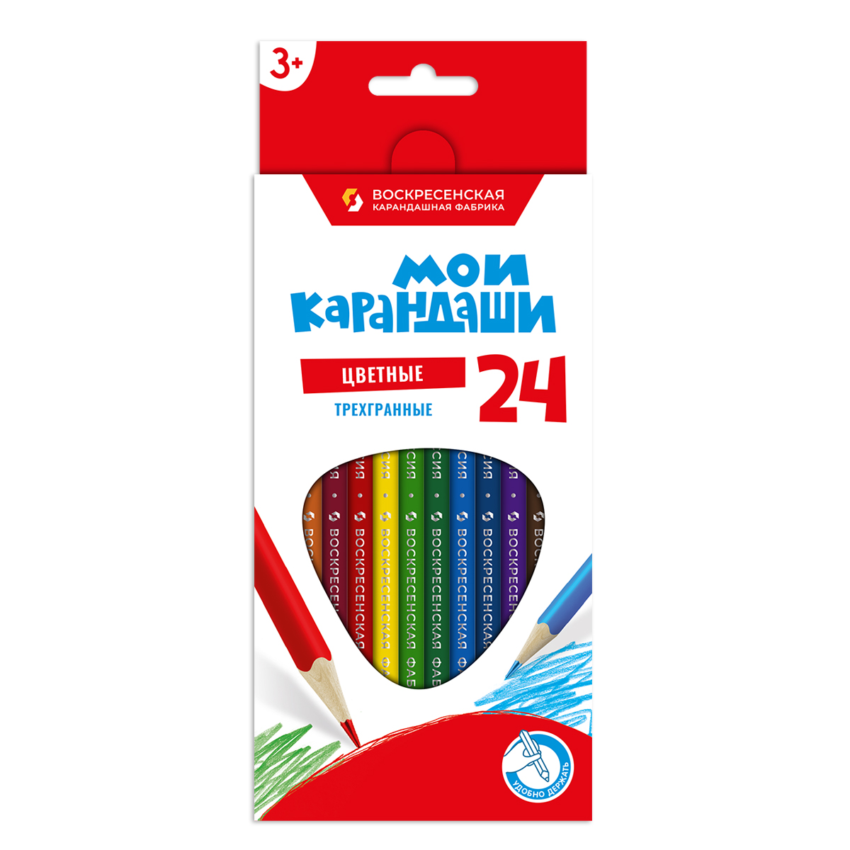 Цв карандаш 2-х сторон Мои карандаши 24цв.
