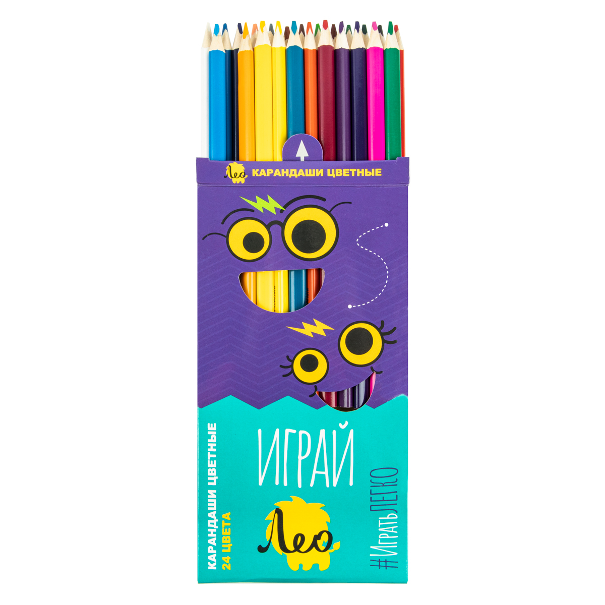 Цв.кар Лео играй 24цв 3-х гран LGCP-24